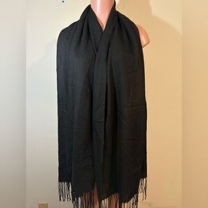 Scarf Shawl women’s Black  Large size w/tassels soft approximately 29‎ X 70